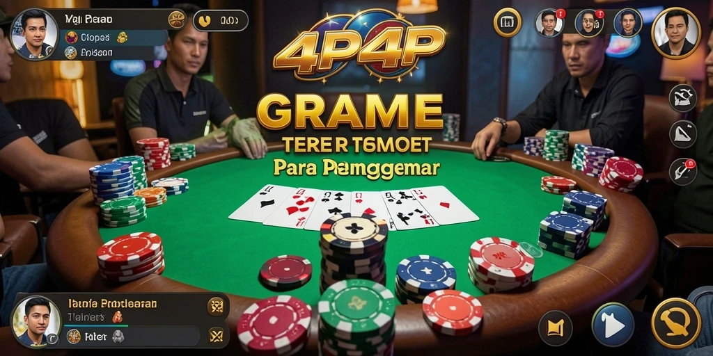 Screenshot permainan 4P4P menampilkan aksi seru permainan poker.