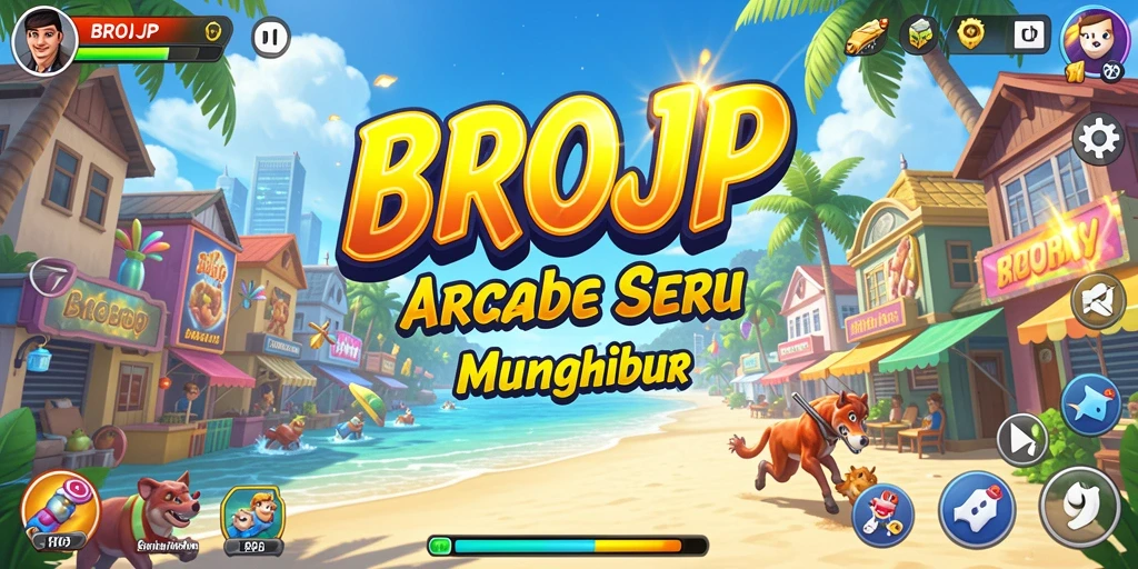 Screenshot utama BROJP menampilkan gameplay Arcade yang seru dan menantang.