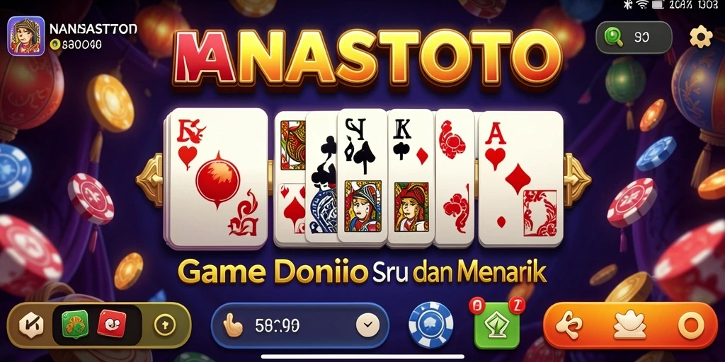Screenshot NANASTOTO menampilkan gameplay domino yang seru dan interaktif.