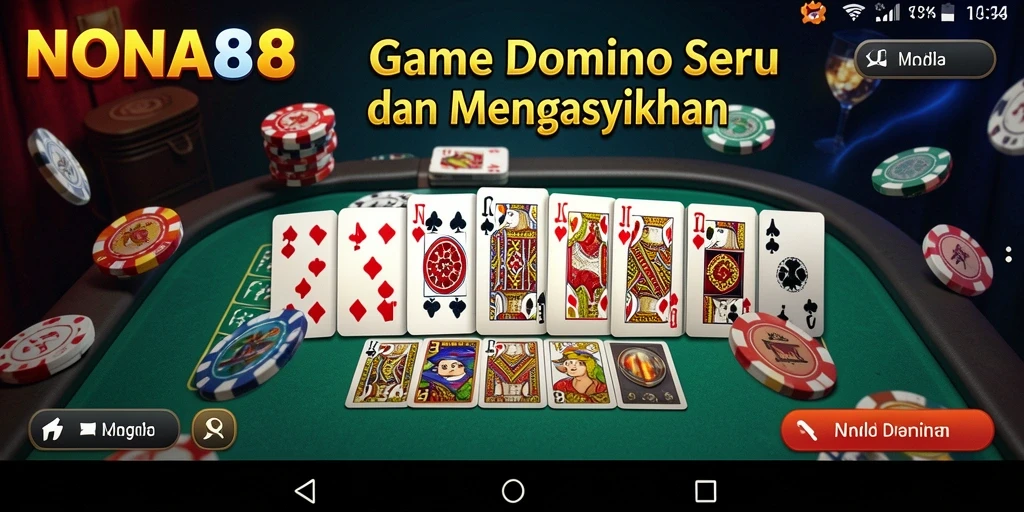 Tampilan seru permainan domino di NONA88.
