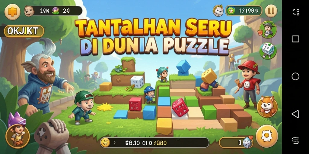 Screenshot gameplay OKJKT menampilkan berbagai tantangan puzzle.
