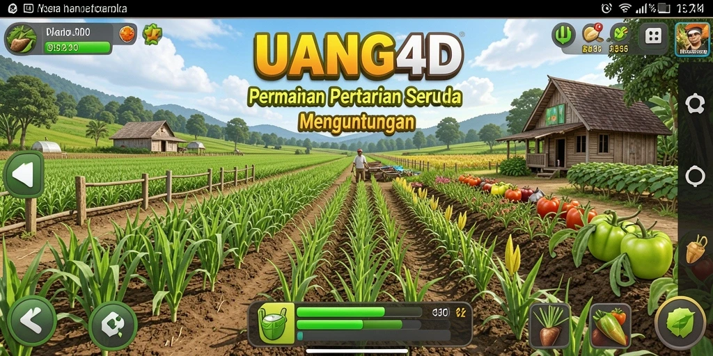 Screenshot UANG4D menampilkan gameplay berkebun yang menawan.