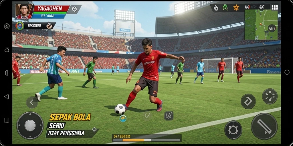Tangkapan layar gameplay YAGAOHEN menampilkan aksi mendebarkan di lapangan.